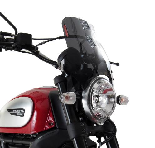 Parabrezza/Cupolino Per Ducati Scrambler 400/800 Classic/Icon (2015-2022) - In Alluminio, Deflettore Antivento, Facile Montaggio