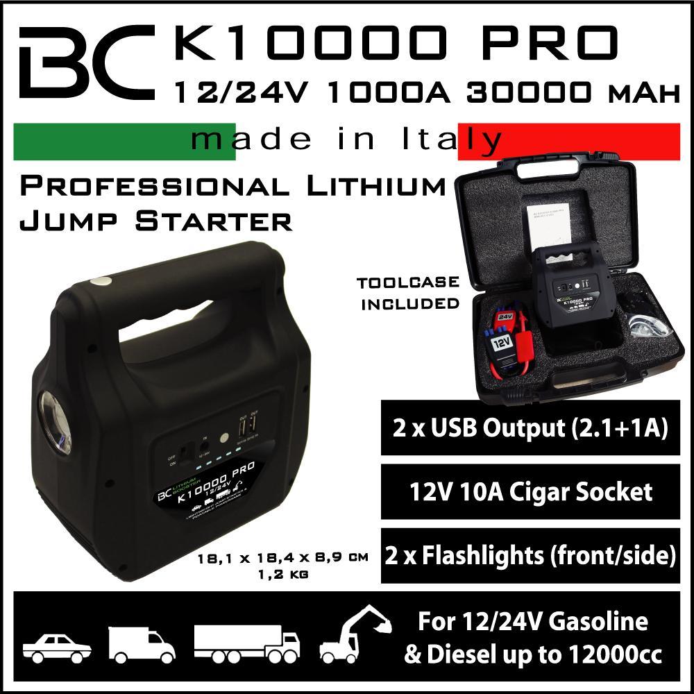 Booster Avviatore Batteria BC BATTERY (BC Jumpstarter BOOSTER K10000 PRO)  BC BATTERY - Cod.709KV10000